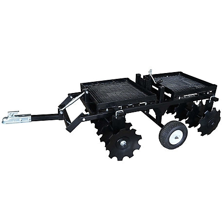Field Tuff 42" Tandem ATV Disc ATV-42TDWT | Towing Power 25–35 HP | For ATV/ UTV/ Lawn Tractor