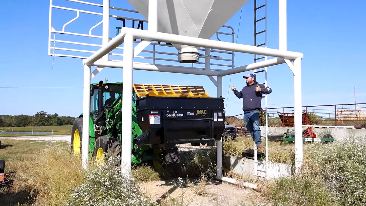 Danuser | MAC Bucket | Mixing & Conveying | Model 230400 | Rubber Auger | 26" Width | 1/2 Yard | Hydraulic Flow Up to 24 GPM | For Skid Steer