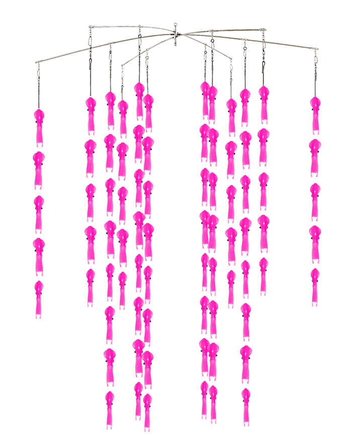 Fish Razr Tackle Compact Phat Dredge With 80 Phat Squid | 28" heavy-duty Dredge Bar