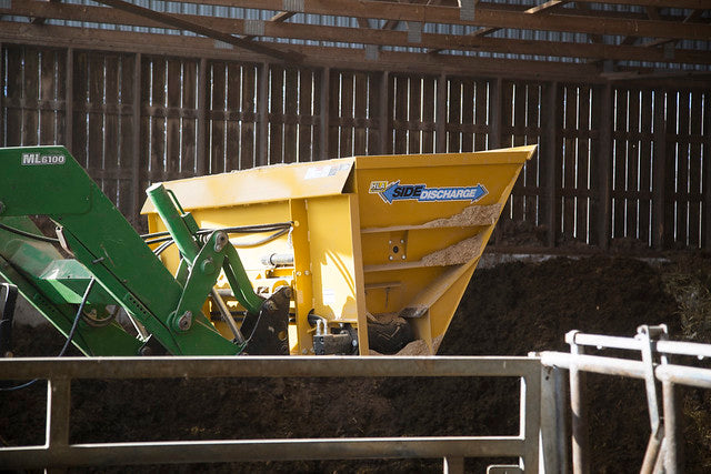 HLA Attachment Side Discharge Sawdust Bucket Less | 60"-96" Multiple Width | For Skid Steer