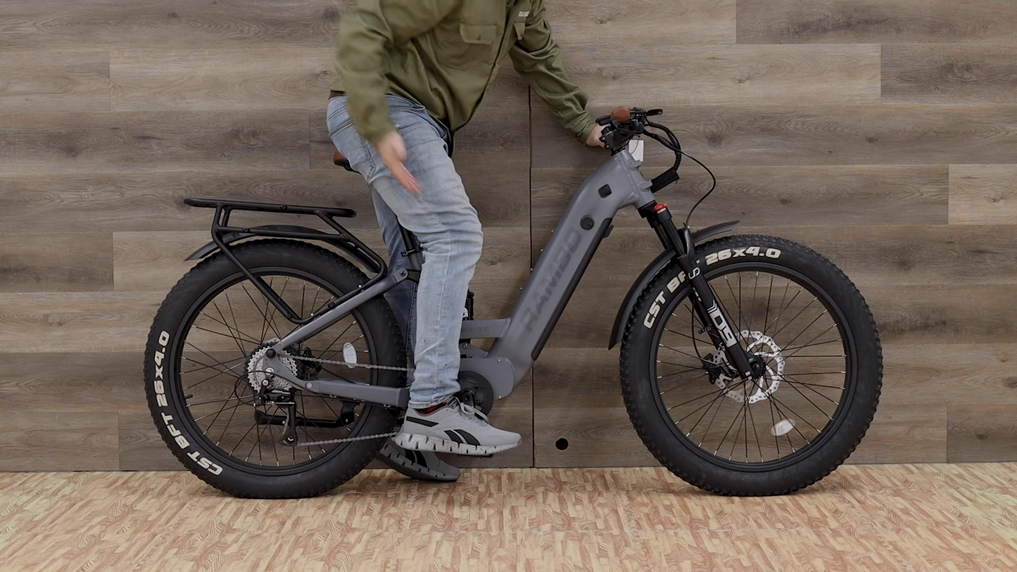 Rambo | E-Bike | Model Pursuit FS 3.0 | 1000W Bafang Hub Motor | 48V 15Ah LG Battery | Up to 110 Miles Range | Speed Up-To 30 Mph