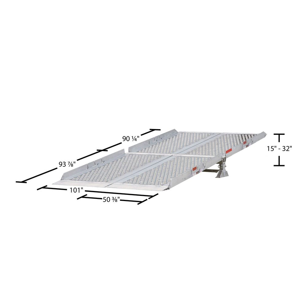 Heavy Duty Ramps | Modular Mini Yard Ramp System | Model 18-101-184-06-MYR | Width 84" Inches | Adjustable Height 15"–32" | Horsepower 23 HP | For Trucks, Trailers & Loading Docks