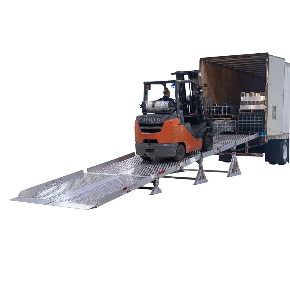 Heavy Duty Ramps | Modular Yard Ramp System | Model 15-84-360-06-MYR | Width 84" Inches | Adjustable Height 15" To 60" | Horsepower 23 HP | For Trucks, Trailers & Loading Docks