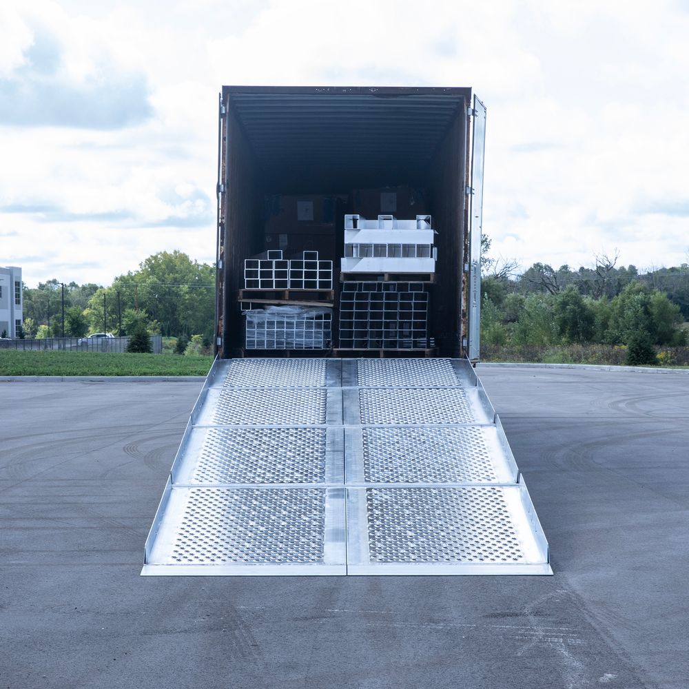 Heavy Duty Ramps | Modular Yard Ramp System | Model 15-84-360-06-MYR | Width 84" Inches | Adjustable Height 15" To 60" | Horsepower 23 HP | For Trucks, Trailers & Loading Docks