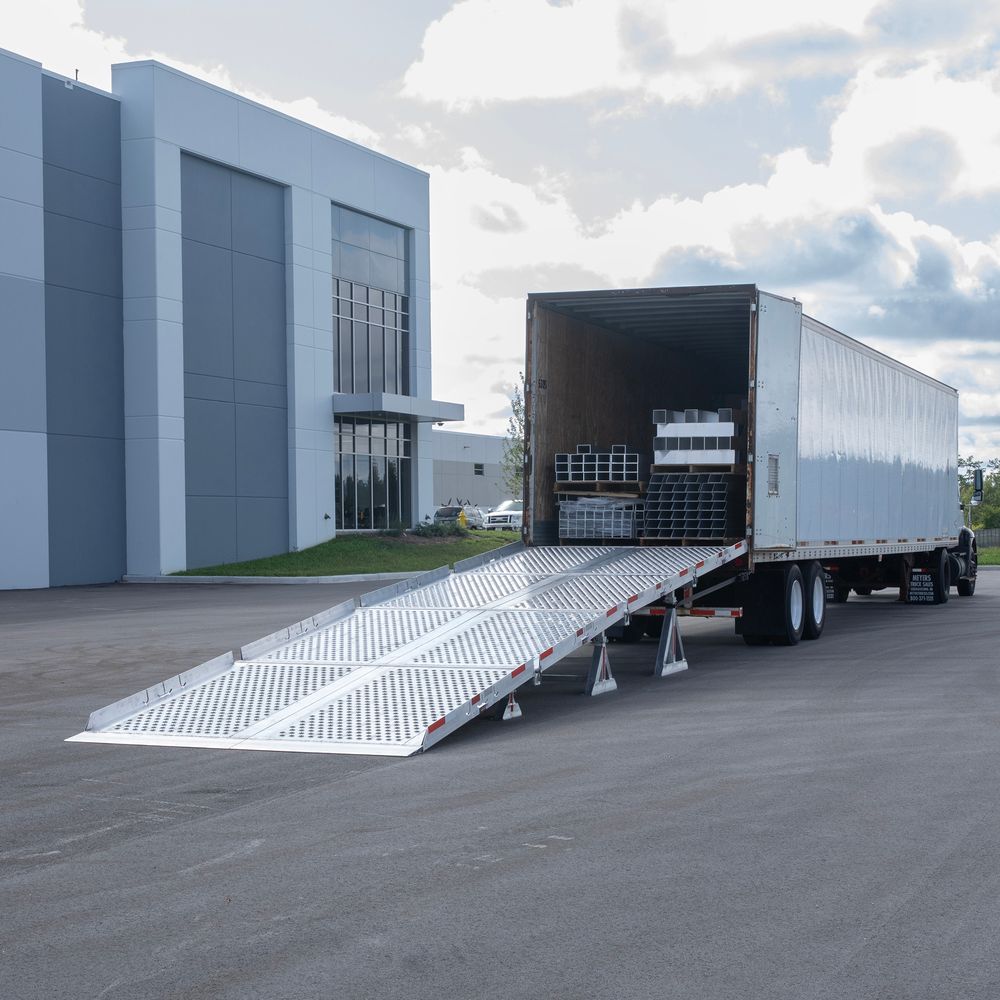Heavy Duty Ramps | Modular Yard Ramp System | Model 15-84-360-06-MYR | Width 84" Inches | Adjustable Height 15" To 60" | Horsepower 23 HP | For Trucks, Trailers & Loading Docks