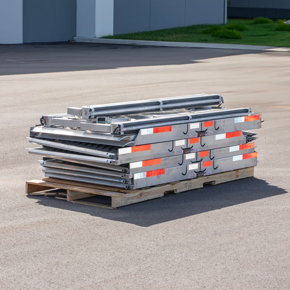 Heavy Duty Ramps | Modular Yard Ramp System | Model 15-84-360-06-MYR | Width 84" Inches | Adjustable Height 15" To 60" | Horsepower 23 HP | For Trucks, Trailers & Loading Docks