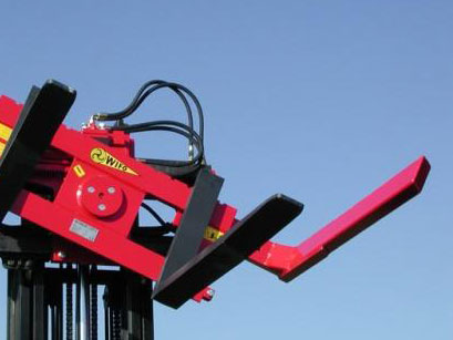 Wifo Equipment Rotating Pallet Fork | Model K53A-O Series | Folding Side Arm | Capacity 5500 LBS - 7700 LBS | 48" Long | For Skid Steer