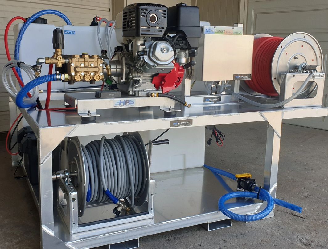 MWE 12 Volt Cyclone + PW Soft Wash & Pressure Washer Truck Skid
