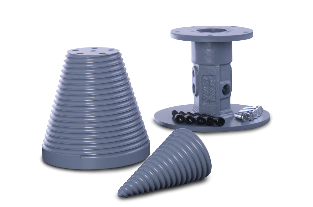 Baumalight Log Splitter 8-Bolt Flange Mount | Model RSS380/D002507 | 14" x 8" Cone Attachment Size | For Skid Steer