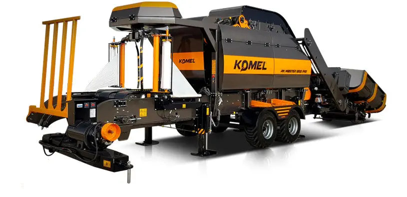 Komel RK Master Mobile 1200 PRO Round Baler | Bale Width 45" x 47" inches | Engine Power 60 kW & 140 HP | For Tractors & Electric Systems
