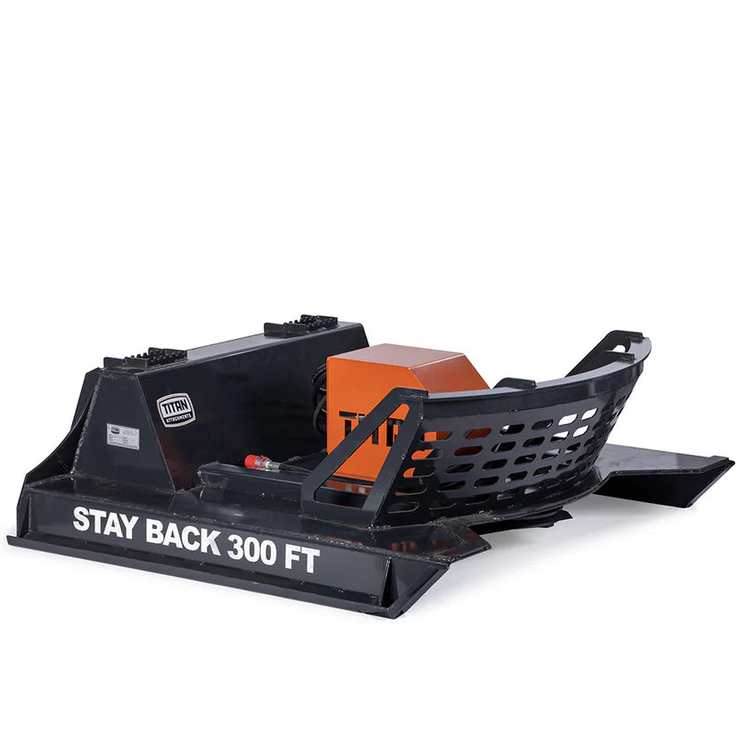 Titan Attachments Brush Cutter | Pro Series Radial Piston | 60" Width | 8" Cut Dia.| Oil Flow Range 20–30 GPM | For Skid Steers