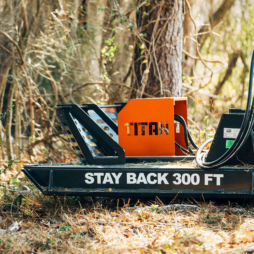 Titan Attachments Brush Cutter | Pro Series Radial Piston | 60" Width | 8" Cut Dia.| Oil Flow Range 20–30 GPM | For Skid Steers