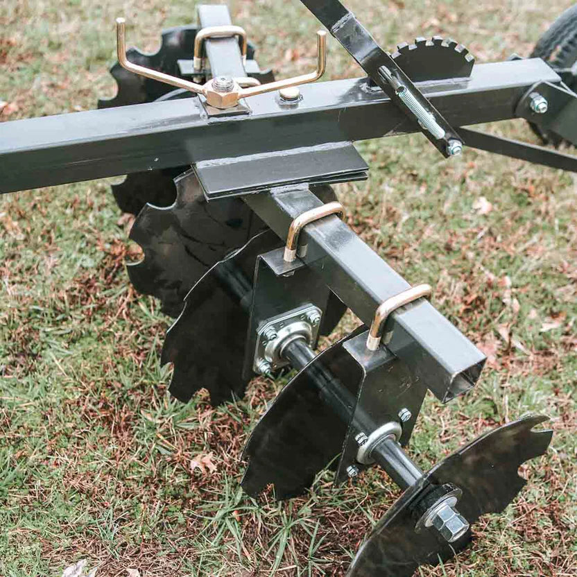 Titan Attachments Disc Harrow | 4' Working Width | 16" Notched Discs | 2" Ball Hitch | Min. 18 HP / 350cc ATV Required | For ATV Tow-Behind