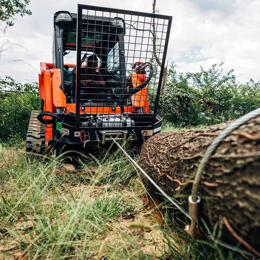 Titan Attachments Logging Winch | 7.5 Ton Pull Capacity | 93' Cable | 51" Width | Oil Flow 10–25 GPM | For Skid Steer