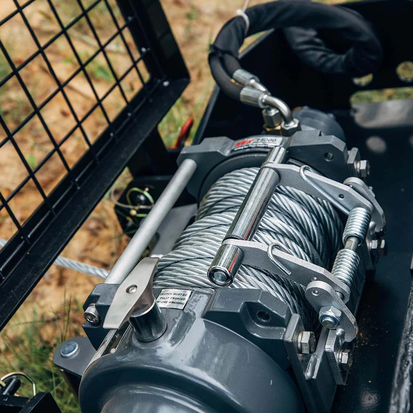 Titan Attachments Logging Winch | 7.5 Ton Pull Capacity | 93' Cable | 51" Width | Oil Flow 10–25 GPM | For Skid Steer