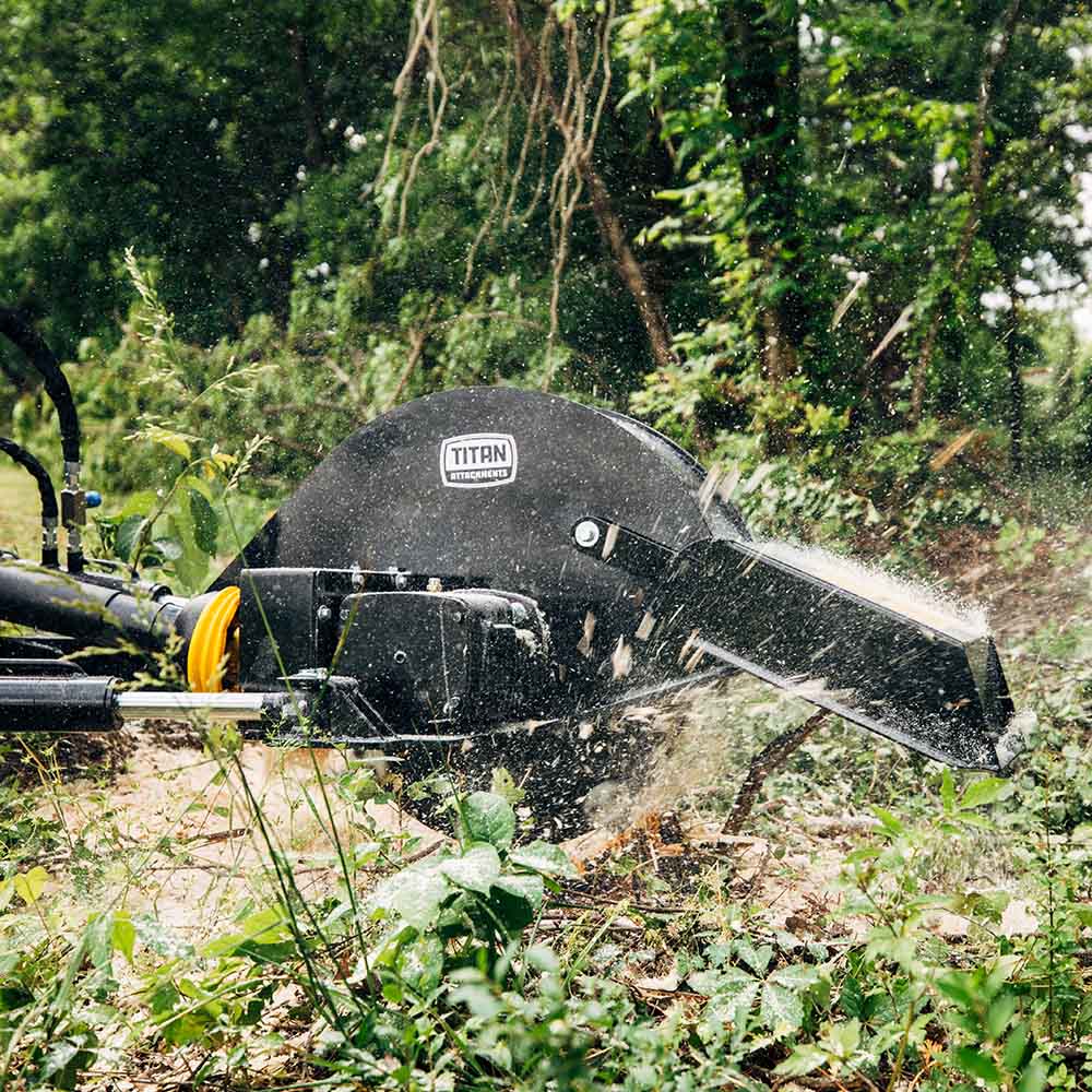 Titan Attachments Pro Series PTO Stump Grinder | 24″ Cutting Wheel | 12″ Depth | 42″ Width | Horsepower 20–60 HP | For Tractors
