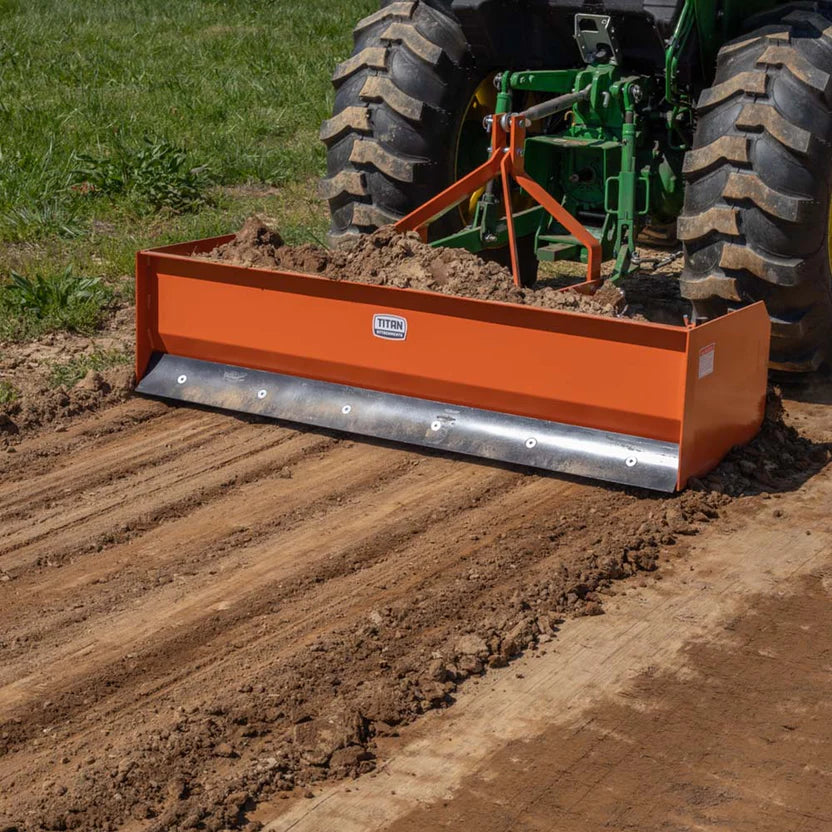 Titan Attachments Box Blade Scraper | Heavy-Duty Steel | 4'–7' Width Options | 296–443 lbs | Horsepower 18–45 HP | For Tractors
