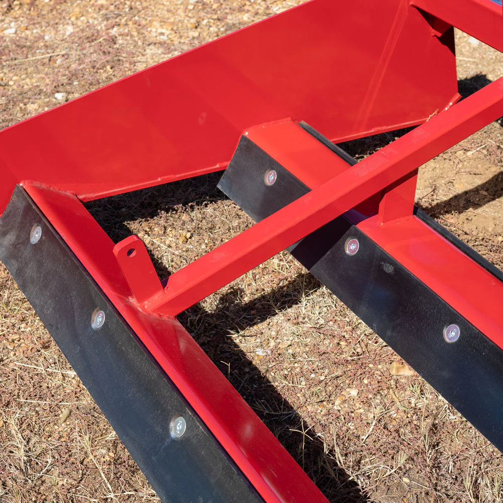 Titan Attachments Skid Steer Grader | Triple Blade Edge | 4″ Tubular Frame | 72″–84″ Widths | 660–700 lb | 12–24 GPM | For Skid Steer