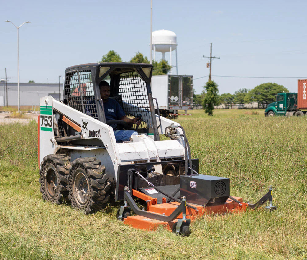 Titan Attachments Finish Mower | Cutting Width 60" & 72" inches | Hydraulic Flow 15-22 GPM | For Skid Steers