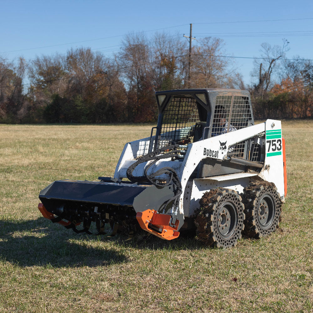 Titan Attachments Rotary Tiller | 60" / 72" Cutting Width Steer For Skid Steer