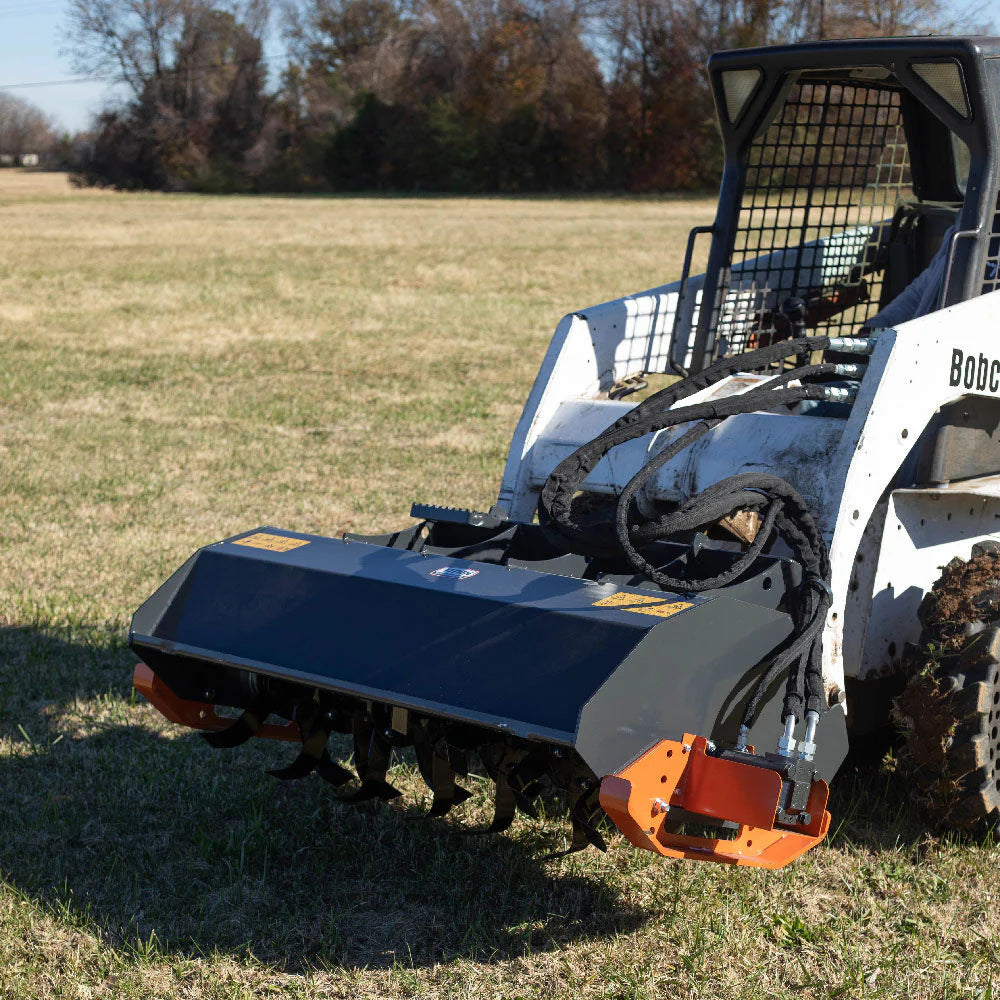 Titan Attachments Rotary Tiller | 60" / 72" Cutting Width Steer For Skid Steer
