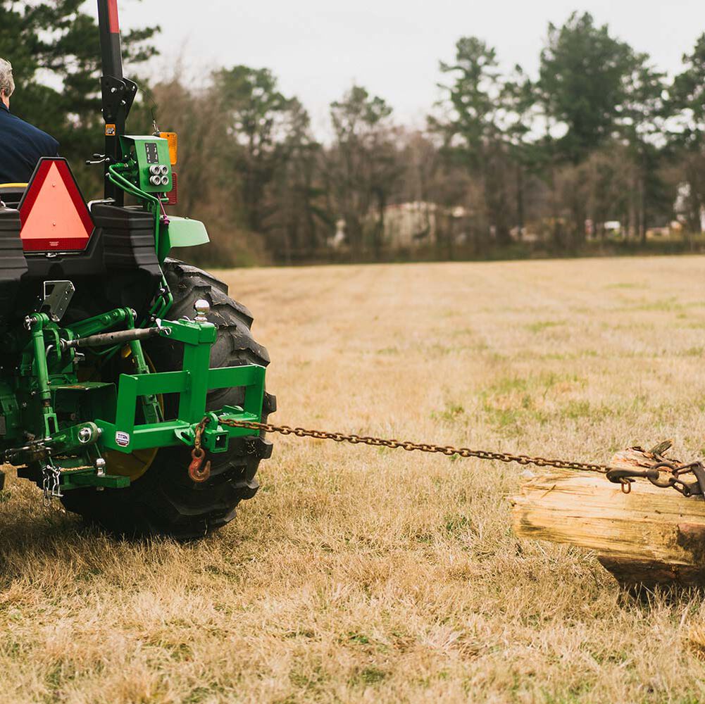 Titan Attachments Drawbar Hitch | Width 25.75" | 560 lb Suitcase Weight Rack | 2 5/16" Gooseneck Ball | Horsepower Up To 45 HP | For Tractor