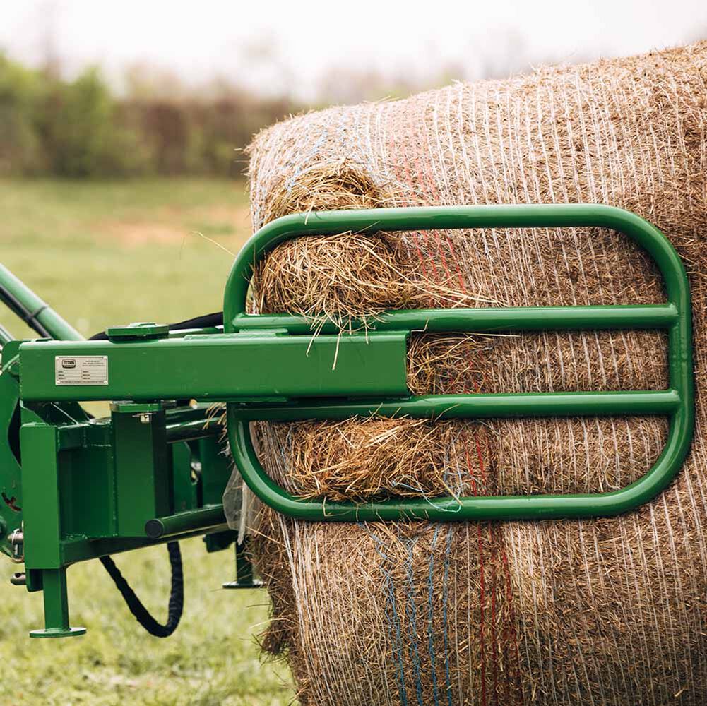 Titan Attachments Round Hay Bale Gripper | Overall Width 55" inches | Horsepower 40-75 HP | For Tractors