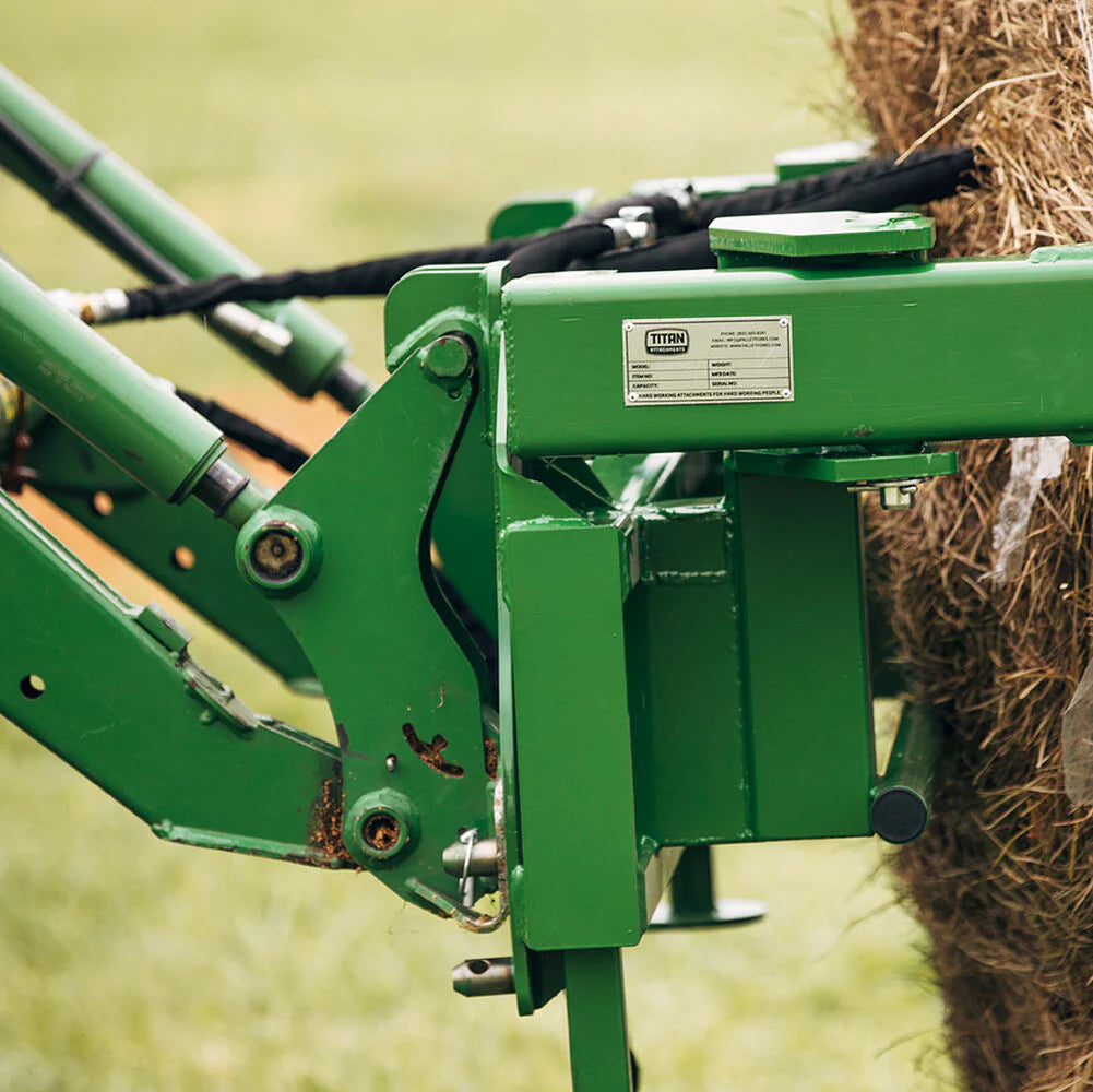 Titan Attachments Round Hay Bale Gripper | Overall Width 55" inches | Horsepower 40-75 HP | For Tractors
