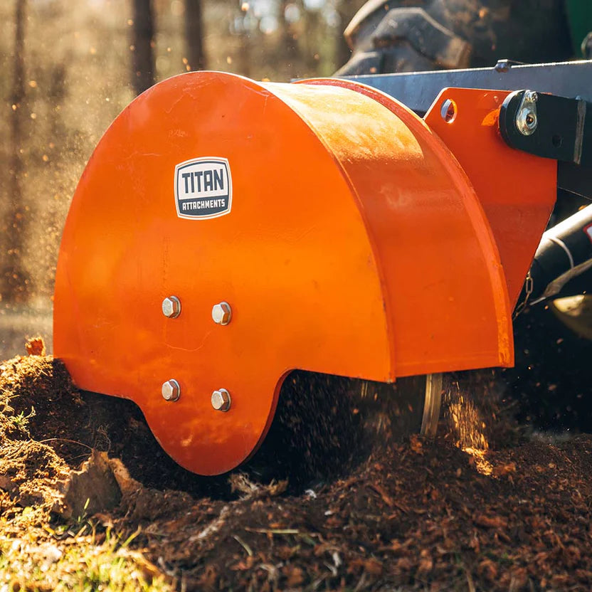 Titan Attachments PTO Stump Grinder | 24" Cutting Wheel | 6.7" Depth | 540 RPM | 15–45 HP | For Tractors