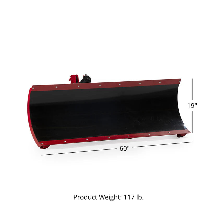 Titan Attachments Snow Plow | 60" Blade Width | Dual Electronic Actuators | 12V Powered | 117 lb | 15–25 HP | For ATV/UTV