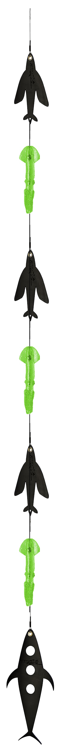 Fish Razr Tackle Daisy Chain With Flapz And Squid | 12" FlapZ Size & 9" Squid Size | 8' Chain Length | For Blue Water Fishing