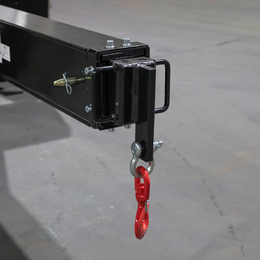 Titan Attachments Crane Jib Attachment | 3-Ton Swivel Hook | 46.25" Width | Oil Flow Range Flow 4–15 GPM | For Skid Steers