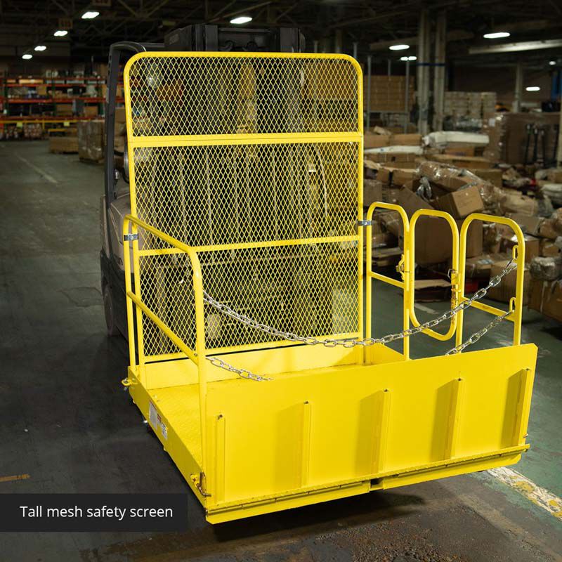 Titan Attachments Work Platform | Mobile Forklift-Raised | 54" x 54" Cage | 320 lbs Steel Frame | Horsepower 70–120 HP | For Fork Truck