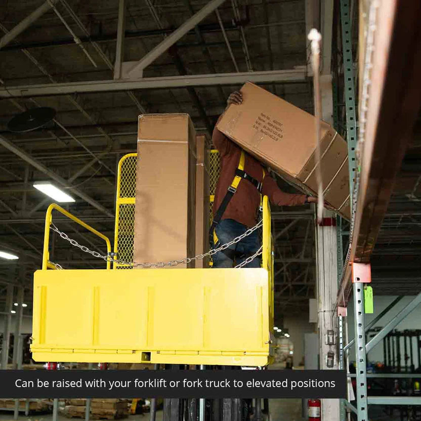 Titan Attachments Work Platform | Mobile Forklift-Raised | 54" x 54" Cage | 320 lbs Steel Frame | Horsepower 70–120 HP | For Fork Truck