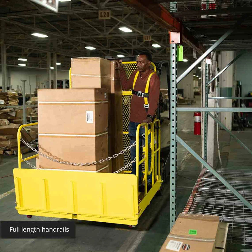 Titan Attachments Work Platform | Mobile Forklift-Raised | 54" x 54" Cage | 320 lbs Steel Frame | Horsepower 70–120 HP | For Fork Truck