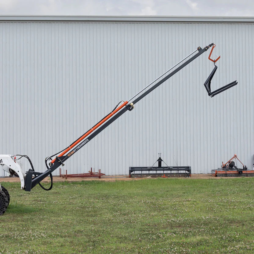 Titan Attachments Telescoping Truss Boom | 26 FT Reach | 3" Bore Cylinder | 330–850 lb Lift | 11–16 GPM Flow | For Skid Steers