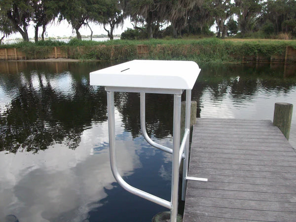 RIO MARINE CUSTOMS | Dock Overhang Fish Cleaning Table | Model SLFCS40-2 | 40" W x 23" D | Space-Saving Dock | Universal Waterfront Dock