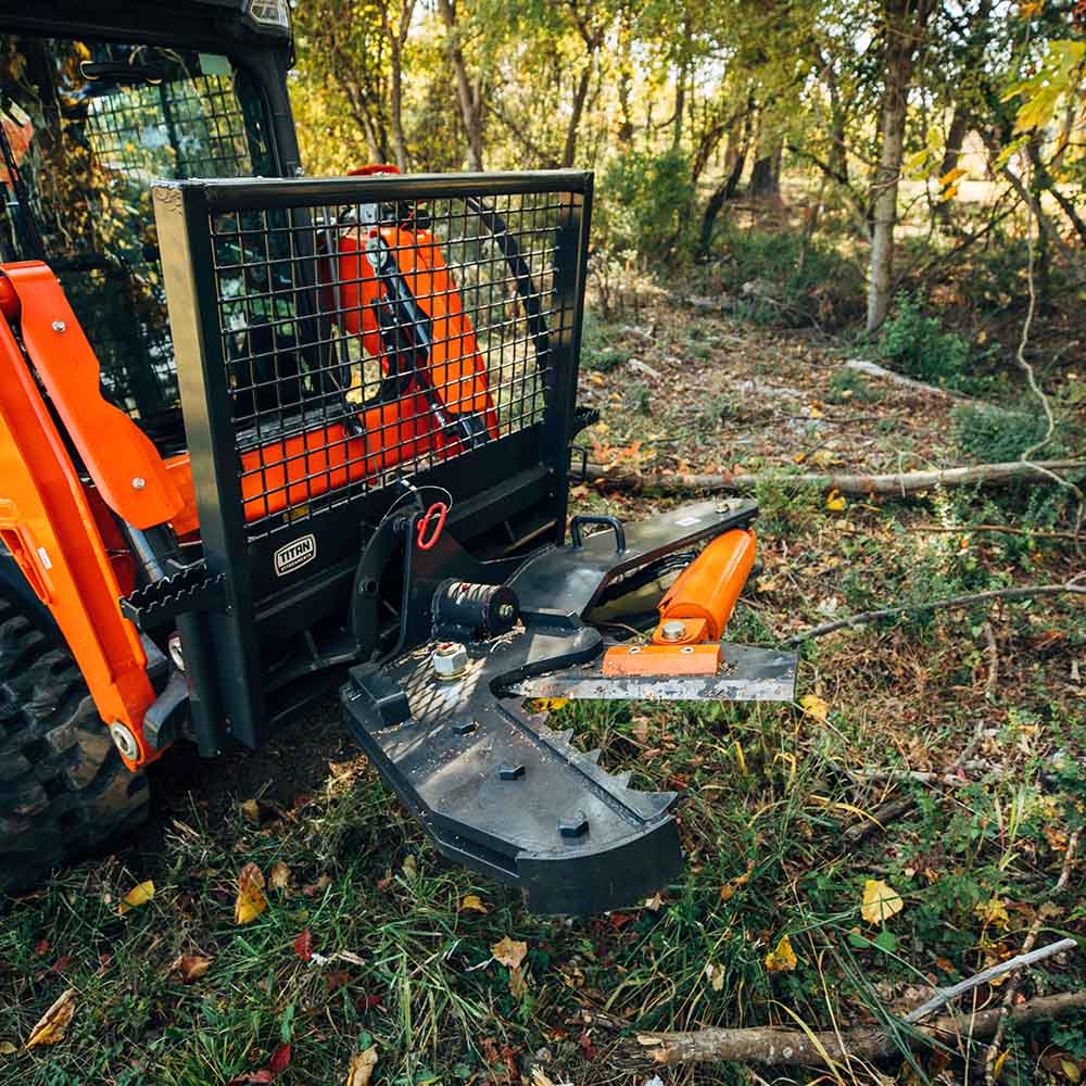 Titan Attachments Rotating Tree Shear | Max Cut Diameter 12" inches | Overall Width 55" inches | Oil Flow Range 12–32 GPM | For Skid Steers