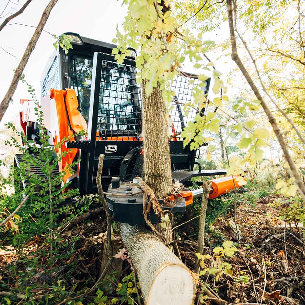 Titan Attachments Rotating Tree Shear | Max Cut Diameter 12" inches | Overall Width 55" inches | Oil Flow Range 12–32 GPM | For Skid Steers