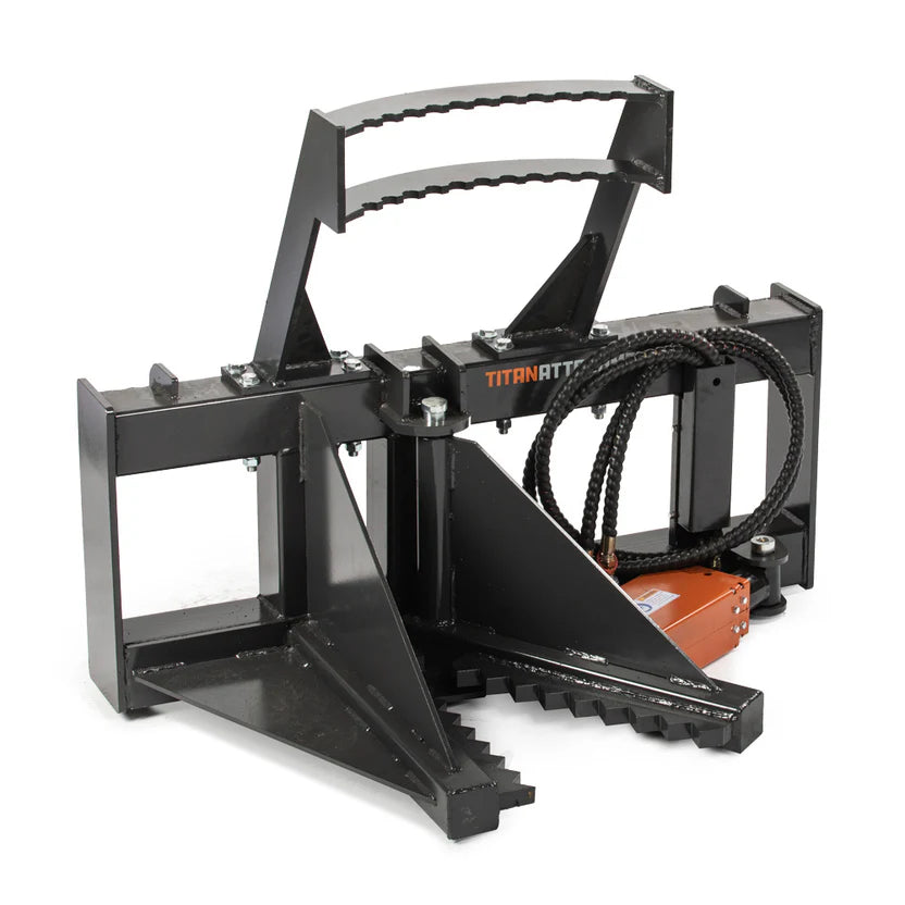 Titan Attachments Post & Tree Puller | 12" Max Opening | 46" Width | 3,000 PSI Clamping Force | 4"x4" Steel Frame | Oil Flow Rate 10–25 GPM | For Skid Steers