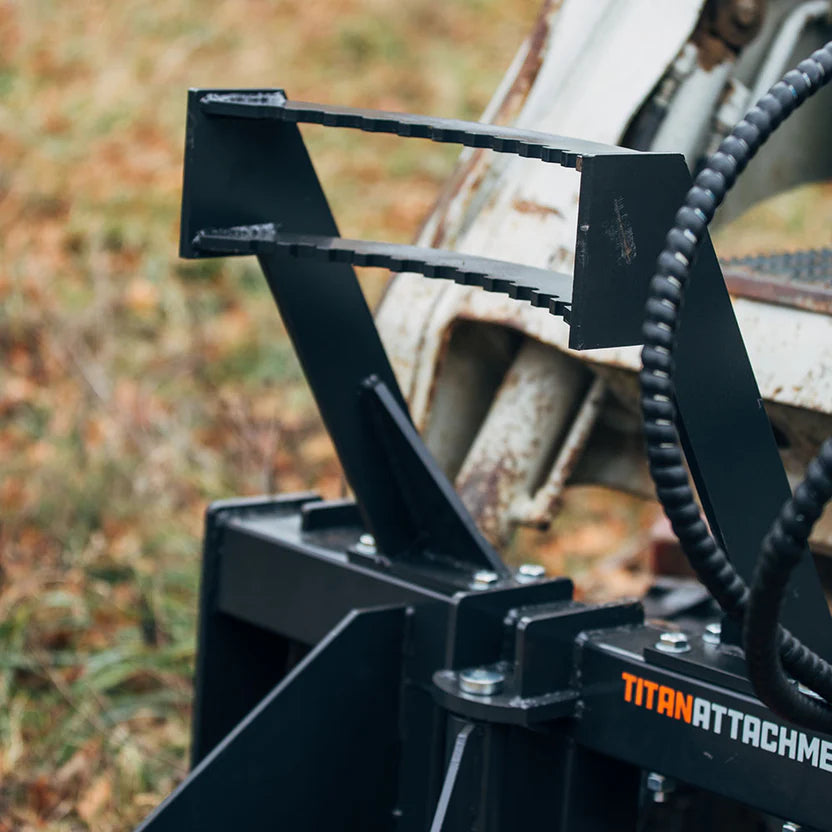 Titan Attachments Post & Tree Puller | 12" Max Opening | 46" Width | 3,000 PSI Clamping Force | 4"x4" Steel Frame | Oil Flow Rate 10–25 GPM | For Skid Steers