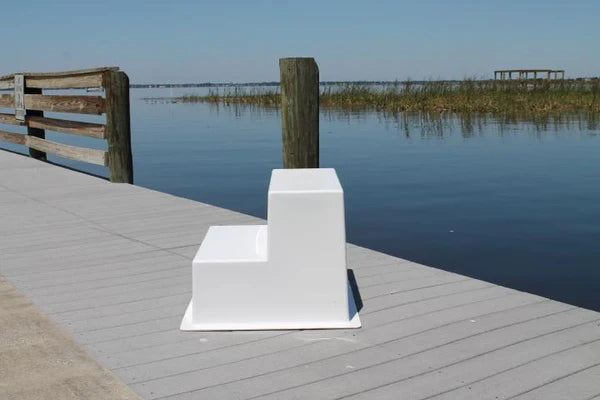 RIO MARINE CUSTOMS | Boarding Step | 2 Step Fiberglass | Model CMS02 | 25" W x 23" D x 20" H | Safe and Convenient Access | For Dock & Deck