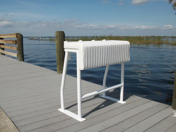 RIO MARINE CUSTOMS | Leaning Post | Model SLLP32-RH | Rod Holders | 32" W x 18" D x 34" H | Functional and Stylish Seating | For Boats
