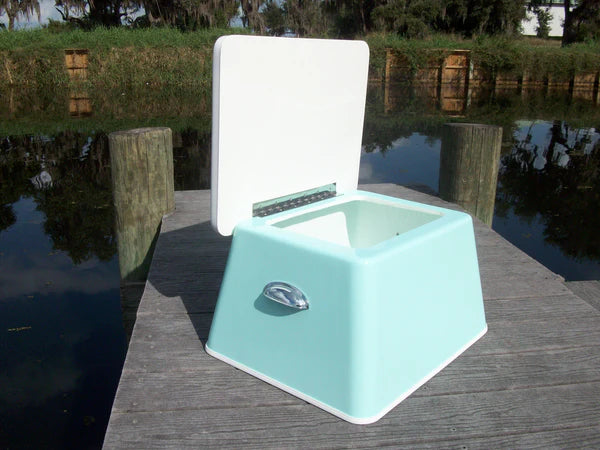 RIO MARINE CUSTOMS | Fiberglass Step Box with Lid | Rough Water | Model RWSB03 | 22" W x 17.5" D x 12.75" H | Durable Storage Solution | For Boat Deck & Dockside