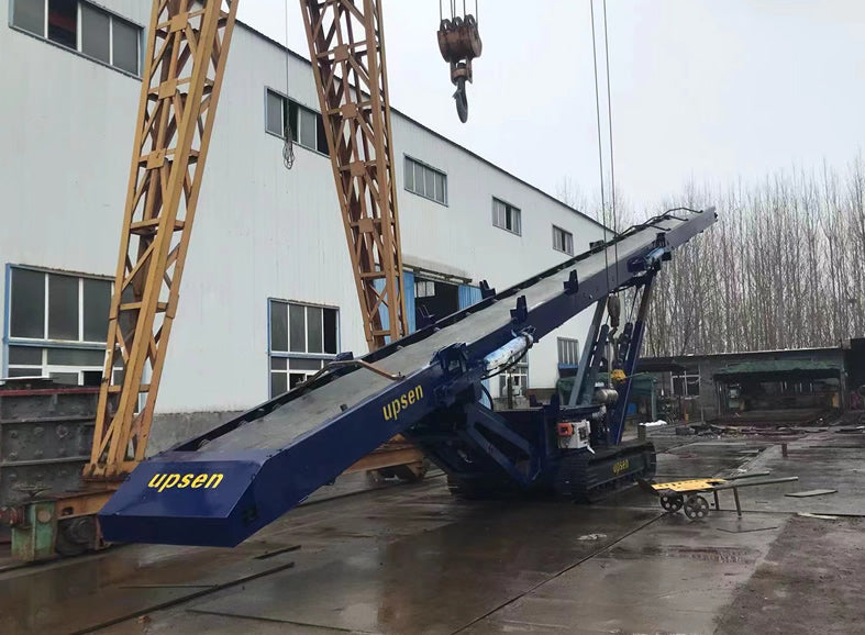 UPSEN Crawler Mobile Stacker Conveyor | Model U-TD65 | Capacity 100–300 t/h | Belt Width 1000 mm