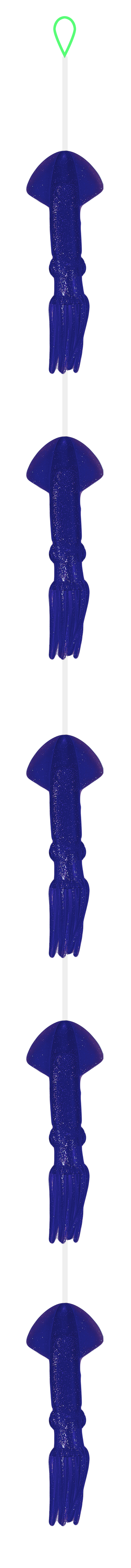 Fish Razr Tackle Daisy Chains| 5 Squid | 9"Squid Size | For Blue Water Fishing