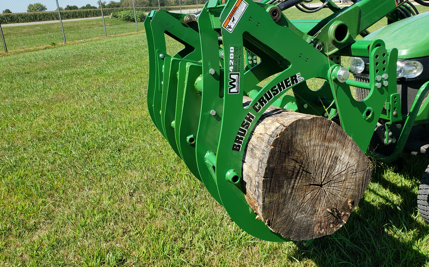Westendorf Brush Crusher | Model 4200-GREEN | Hydraulic-Free Grapple | JDQA 100–400 Series | 20–50 HP | For Tractors