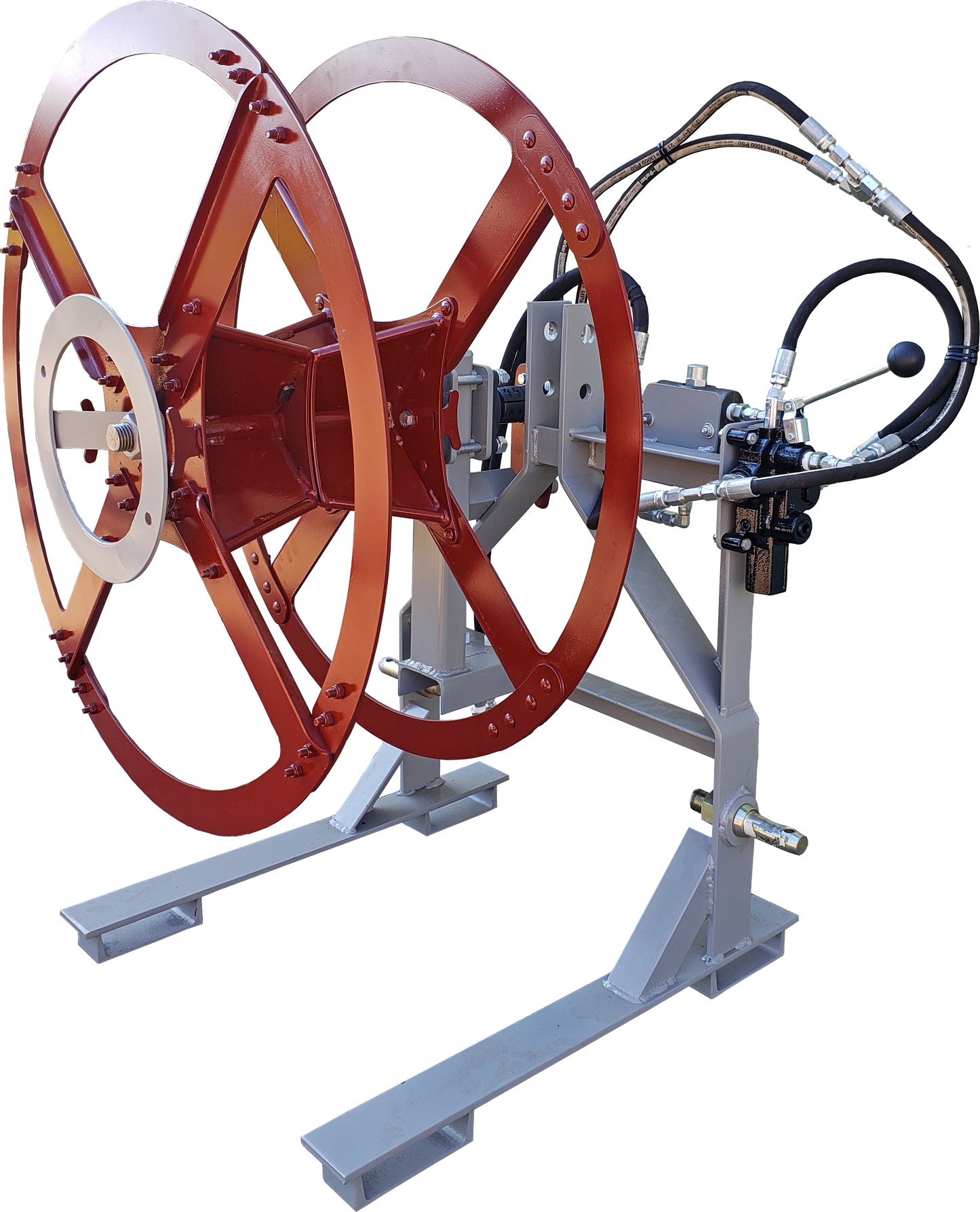 Agrishield Hydraulic 3PT. Universal Winder | Spool Diameter 36" | Hydraulic Oil Flow 5-8+ GPM | For Skid Steers & Tractors