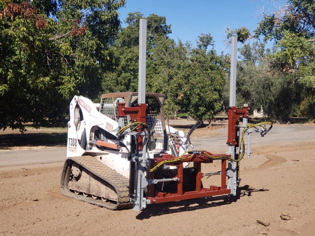 Agrishield Double Stake Driver | 36″ Driving Hydraulic Cylinders | Oil Flow Range 8-15 GPM | For Skid Steers