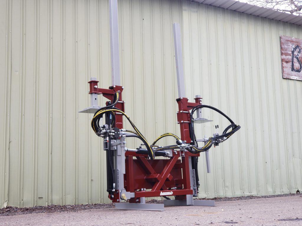 Agrishield Tilting Double Stake Driver | 36″ Driving Hydraulic Cylinders | Oil Flow Range 8-15 GPM | For Skid Steers